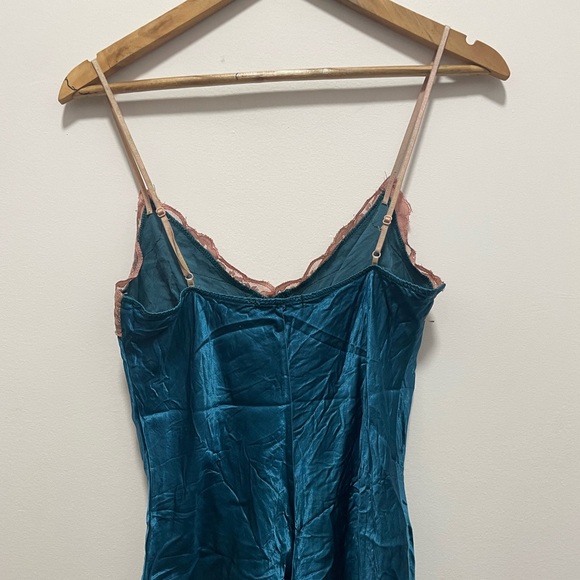 Silk lace camisole cami Blue and pink lace slip top - Picture 4 of 9